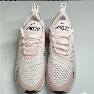 Nike Air Max 270 Light Pink Sneakers. Air Max Cushioning and Breathable Upper